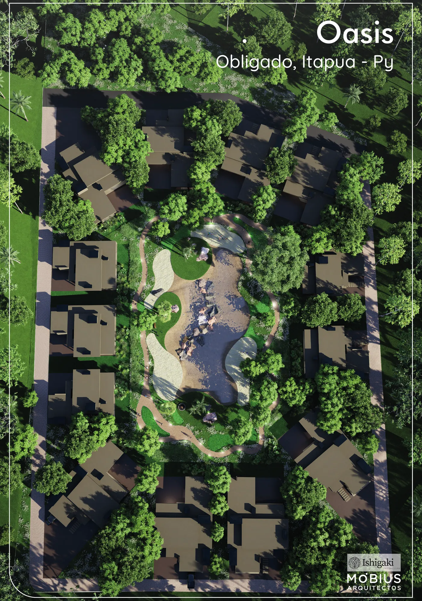 Masterplan Oasis Obligado vanuit de lucht