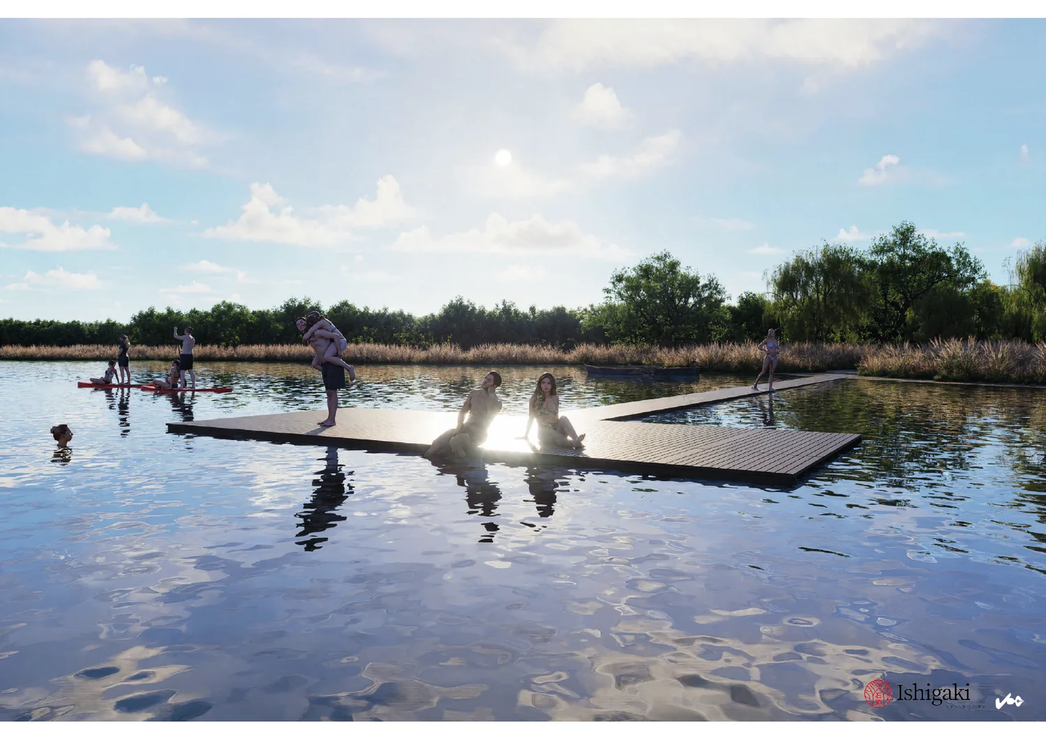 Eigen aanlegsteiger aan het water