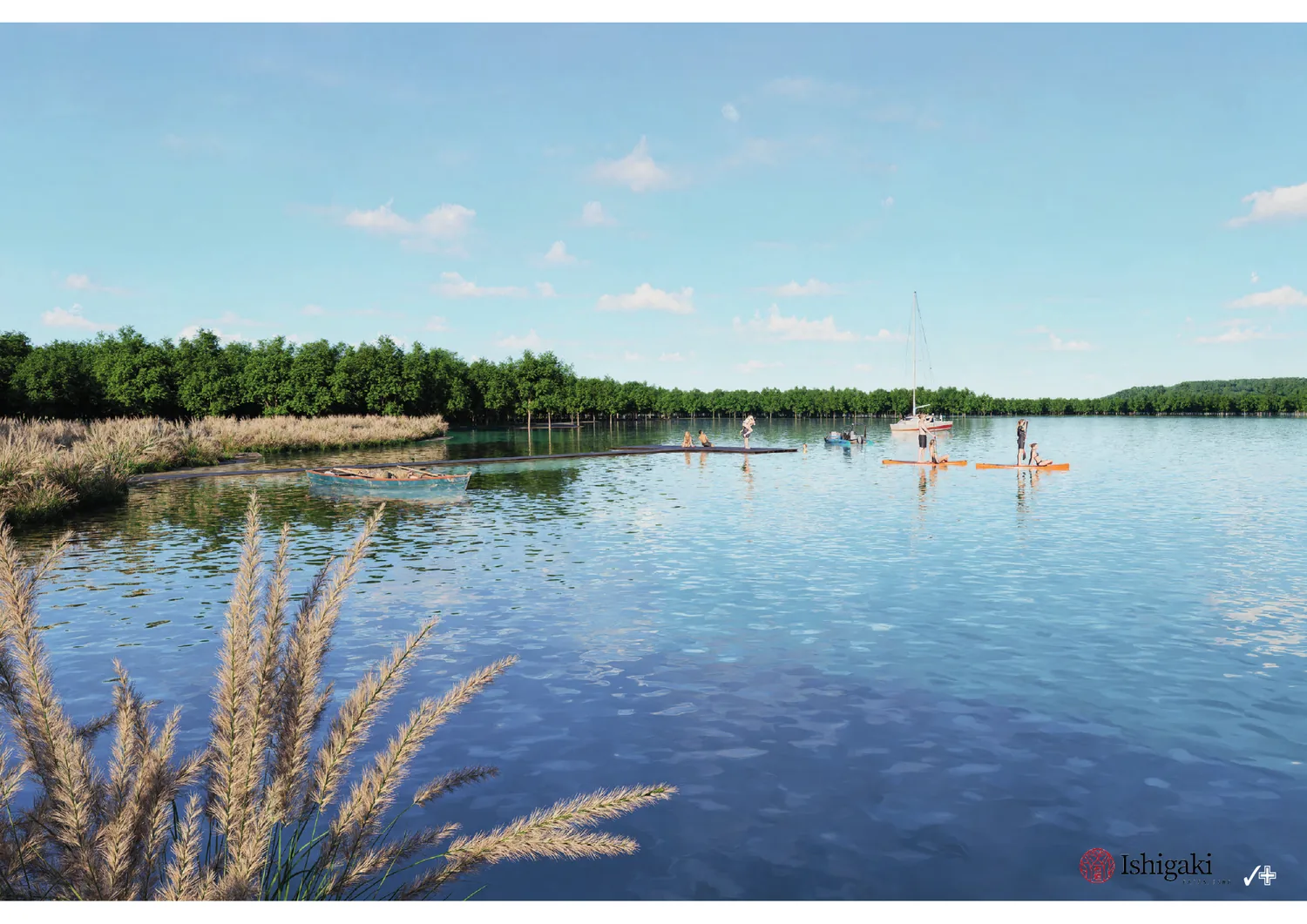 Suppen en zwemmen op het water